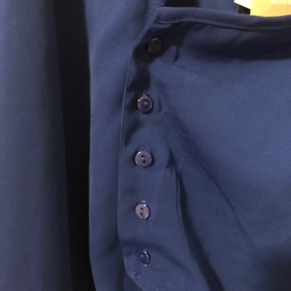 Misguided Blue Spaghetti Strap Wrap Dress - Picture 6 of 6